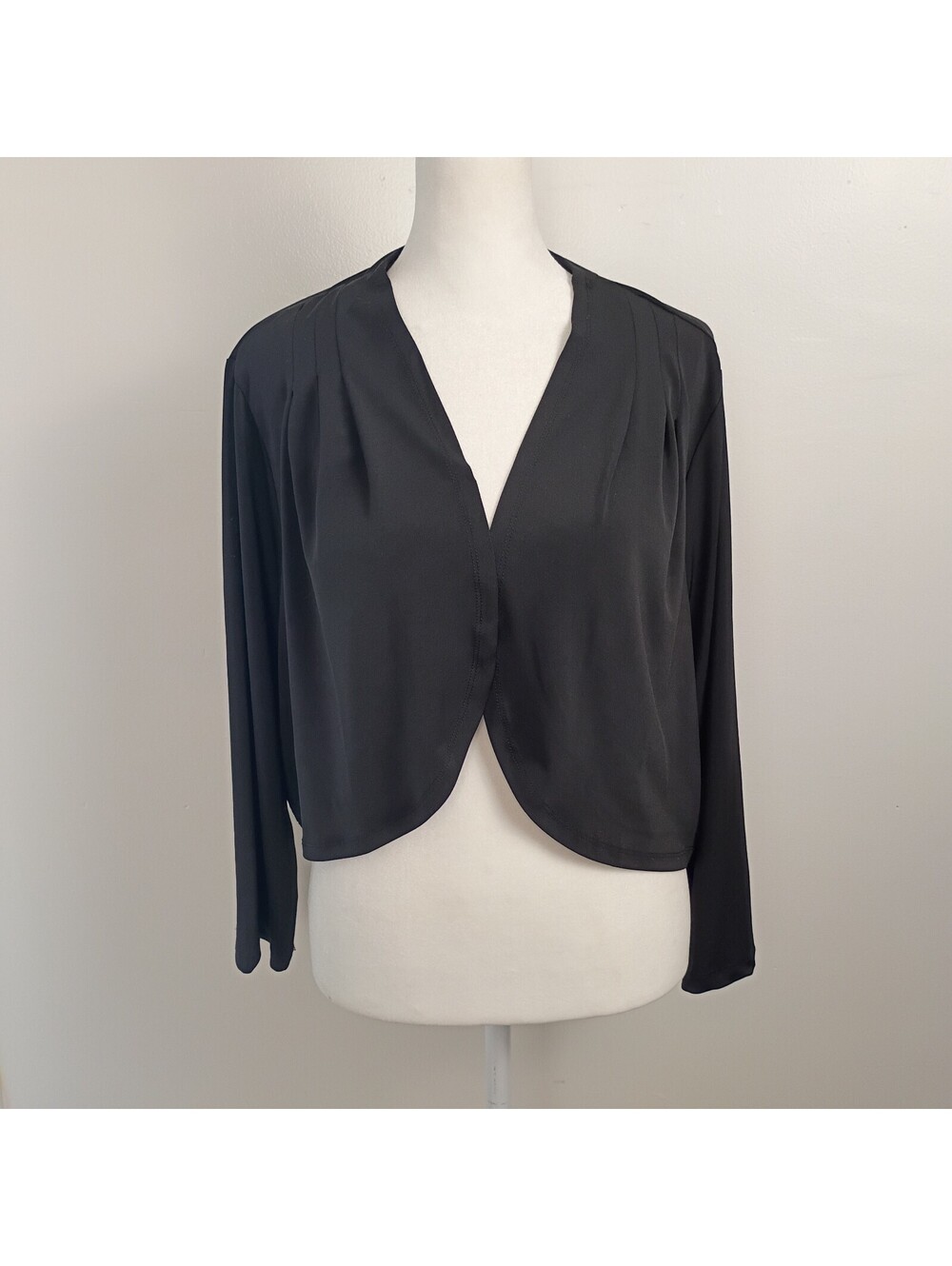 Bob Mackie Wearable Art Evening Bolero Jacket Black 1X Open Front